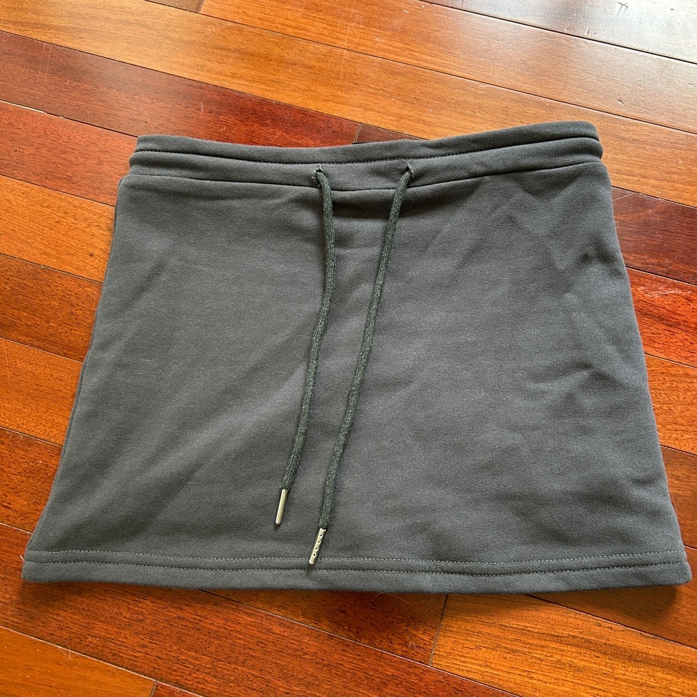 SHEIN Charcoal Drawstring Mini Skirt